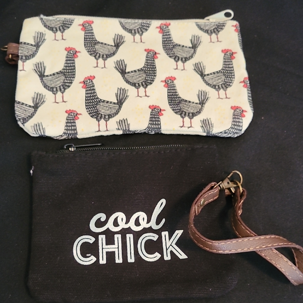 Cool Chick and Rooster Print Pouches